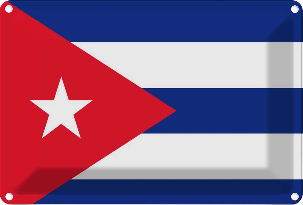 [LA-115328-2030] Blechschild 20x30 cm Kubas Cuba Flagge Fahne Wappen