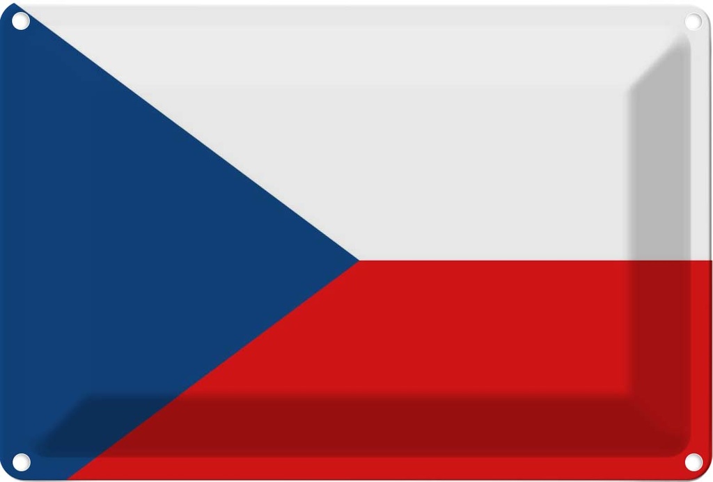 [LA-115330-2030] Blechschild 20x30 cm Tschechiens Czech Republic Flagge Fahne Wappen