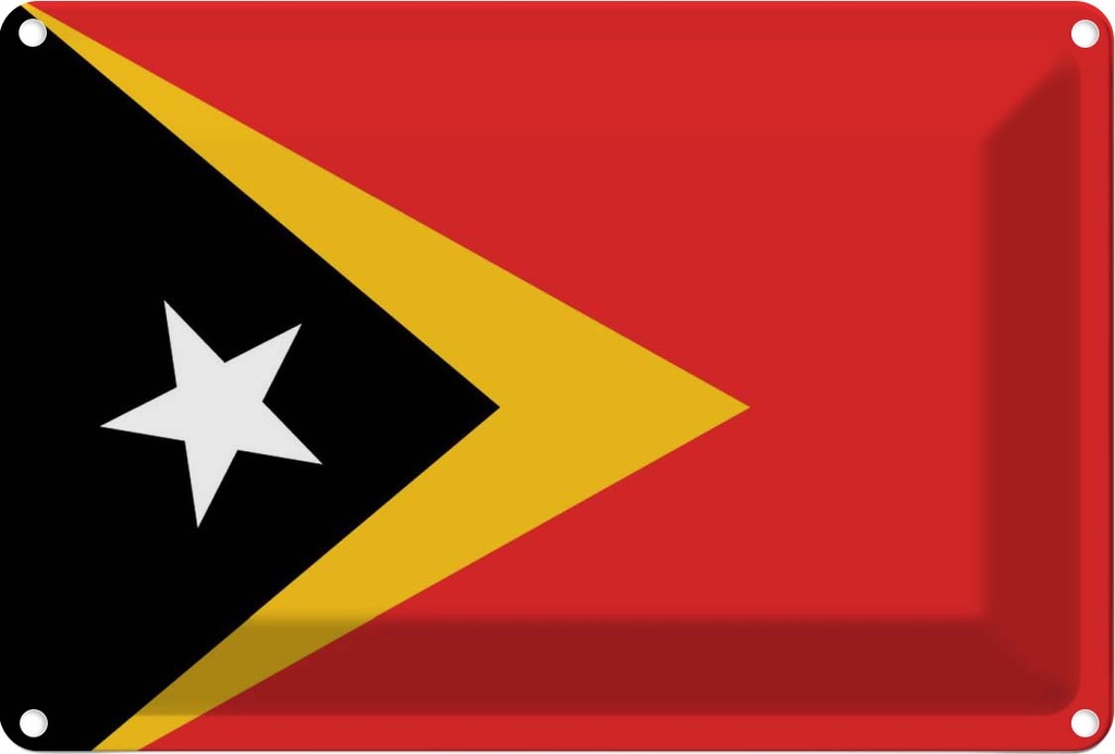 [LA-115336-2030] Blechschild 20x30 cm Osttimors East Timor Flagge Fahne Wappen