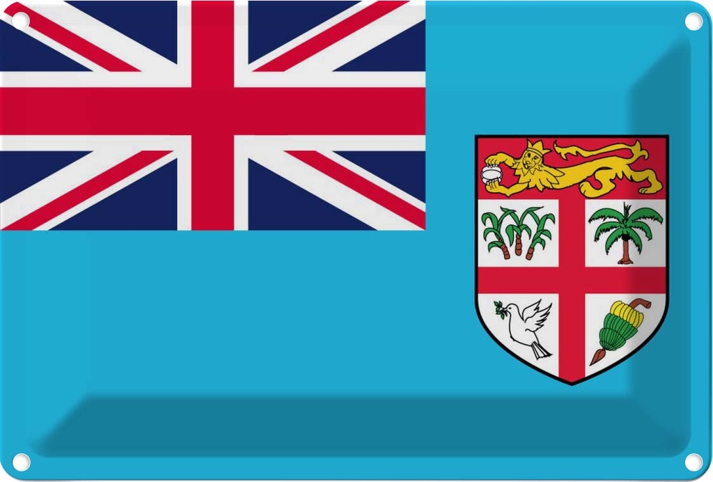 [LA-115347-2030] Blechschild 20x30 cm Fidschis Fiji Flagge Fahne Wappen