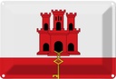Blechschild 20x30 cm Gibraltars Gibraltar Flagge Fahne Wappen