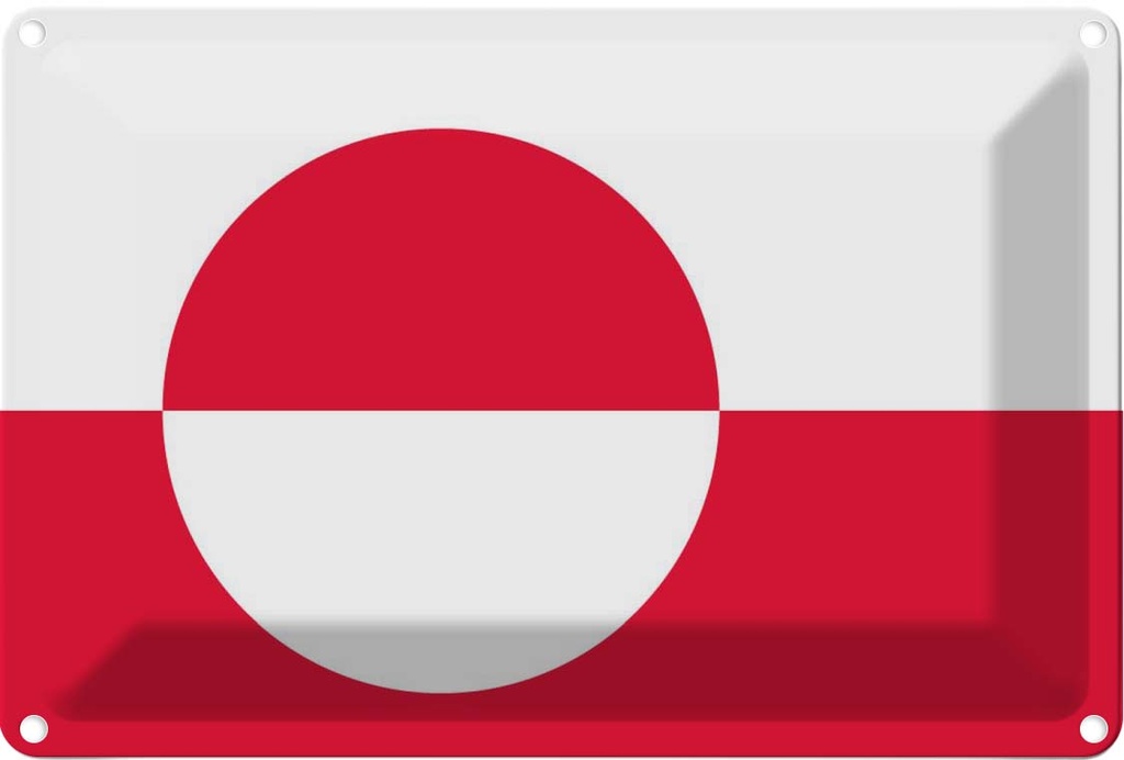 [LA-115358-2030] Blechschild 20x30 cm Grönlands Greenland Flagge Fahne Wappen