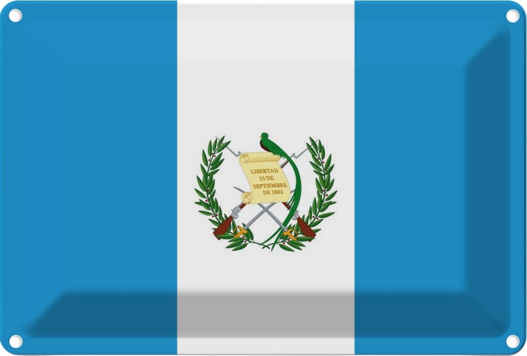 [LA-115361-2030] Blechschild 20x30 cm Guatemalas Guatemala Flagge Fahne Wappen