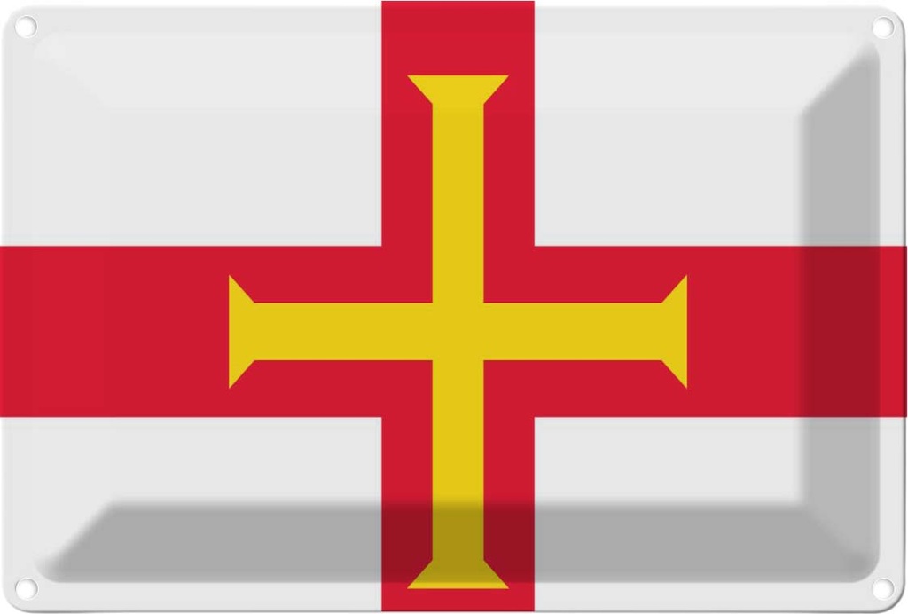 [LA-115362-2030] Blechschild 20x30 cm Guernseys Guernsey Flagge Fahne Wappen