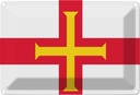 Blechschild 20x30 cm Guernseys Guernsey Flagge Fahne Wappen
