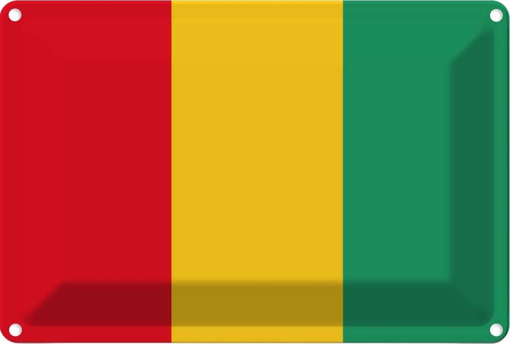 [LA-115363-2030] Blechschild 20x30 cm Guineas Guinea Flagge Fahne Wappen