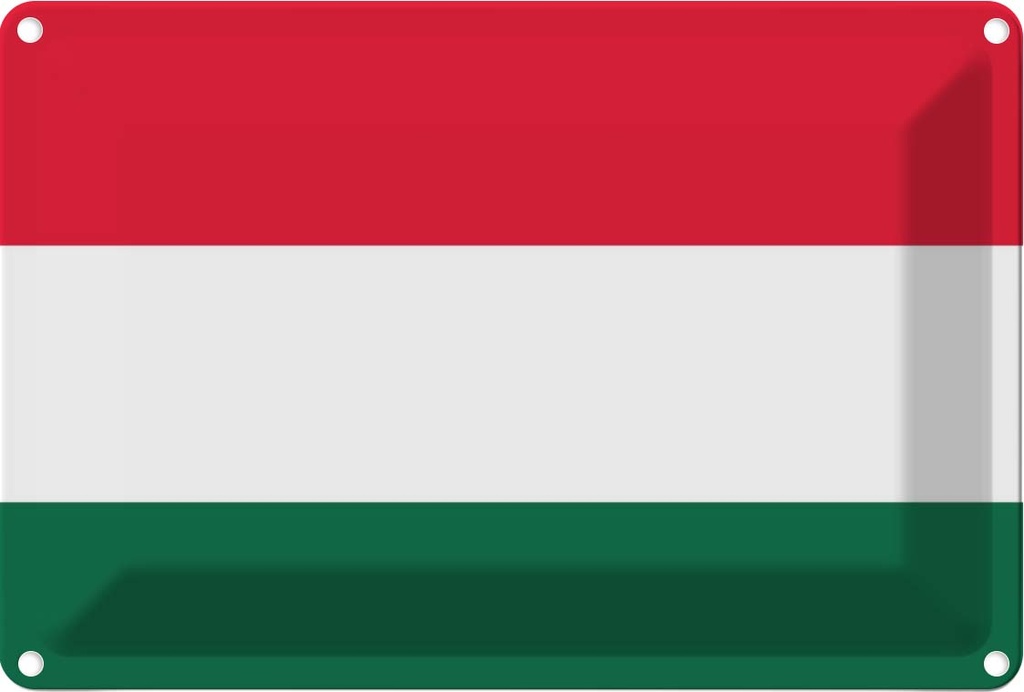 [LA-115370-2030] Blechschild 20x30 cm Ungarns Hungary Flagge Fahne Wappen