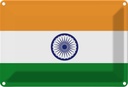 Blechschild 20x30 cm Indiens India Flagge Fahne Wappen
