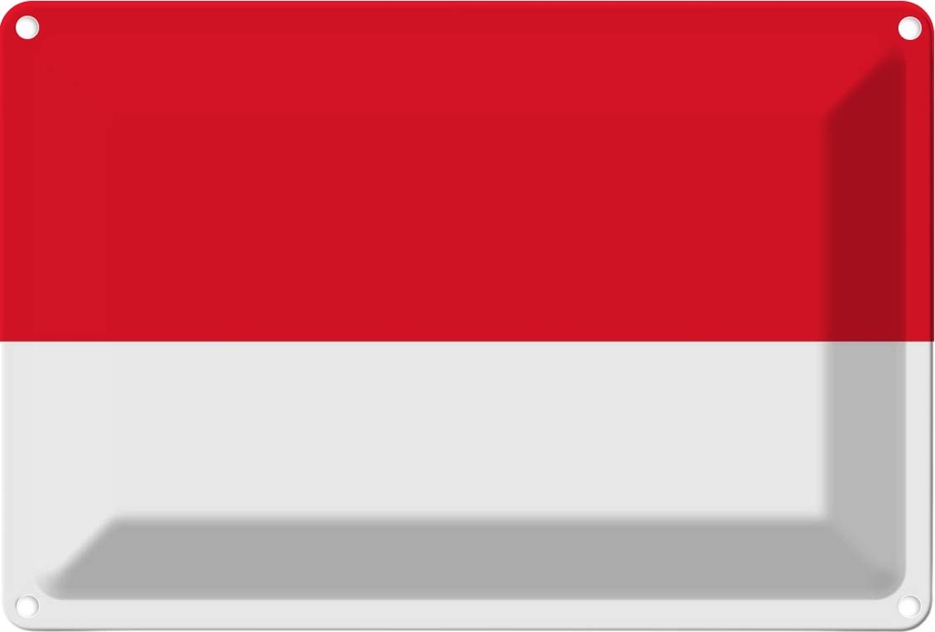 [LA-115373-2030] Blechschild 20x30 cm Indonesiens Indonesia Flagge Fahne Wappen