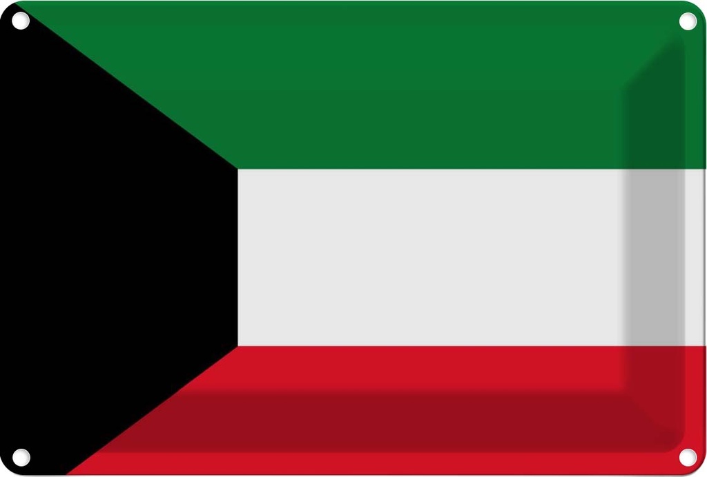 [LA-115387-2030] Blechschild 20x30 cm Kuwaits Kuwait Flagge Fahne Wappen