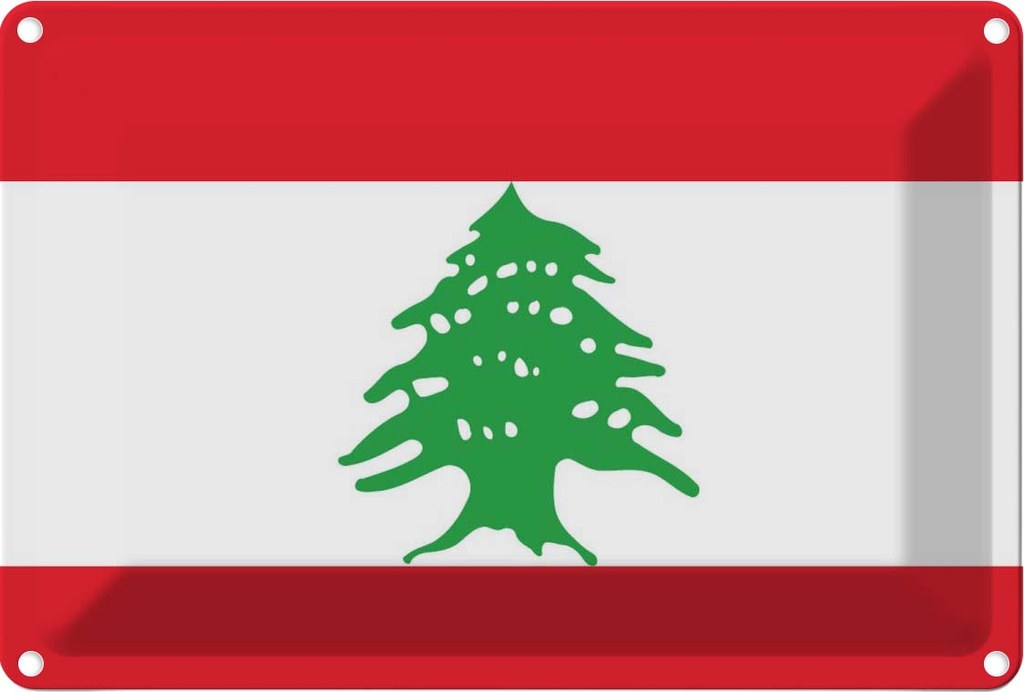 [LA-115391-2030] Blechschild 20x30 cm Libanon Lebanon Flagge Fahne Wappen