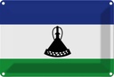 Blechschild 20x30 cm Lesothos Lesotho Flagge Fahne Wappen