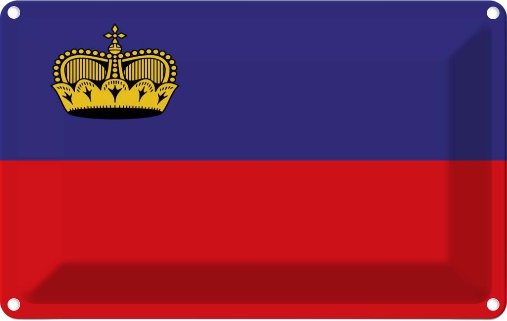 [LA-115395-2030] Blechschild 20x30 cm Liechtenstein Flagge Fahne Wappen