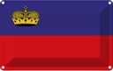 Blechschild 20x30 cm Liechtenstein Flagge Fahne Wappen