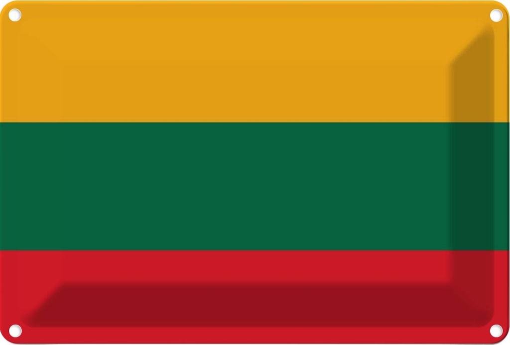 [LA-115396-2030] Blechschild 20x30 cm Litauens Lithuania Flagge Fahne Wappen