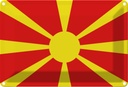 Blechschild 20x30 cm Mazedoniens Macedonia Flagge Fahne Wappen