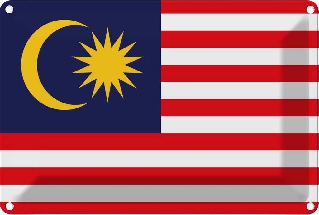 [LA-115401-2030] Blechschild 20x30 cm Malaysias Malaysia Flagge Fahne Wappen
