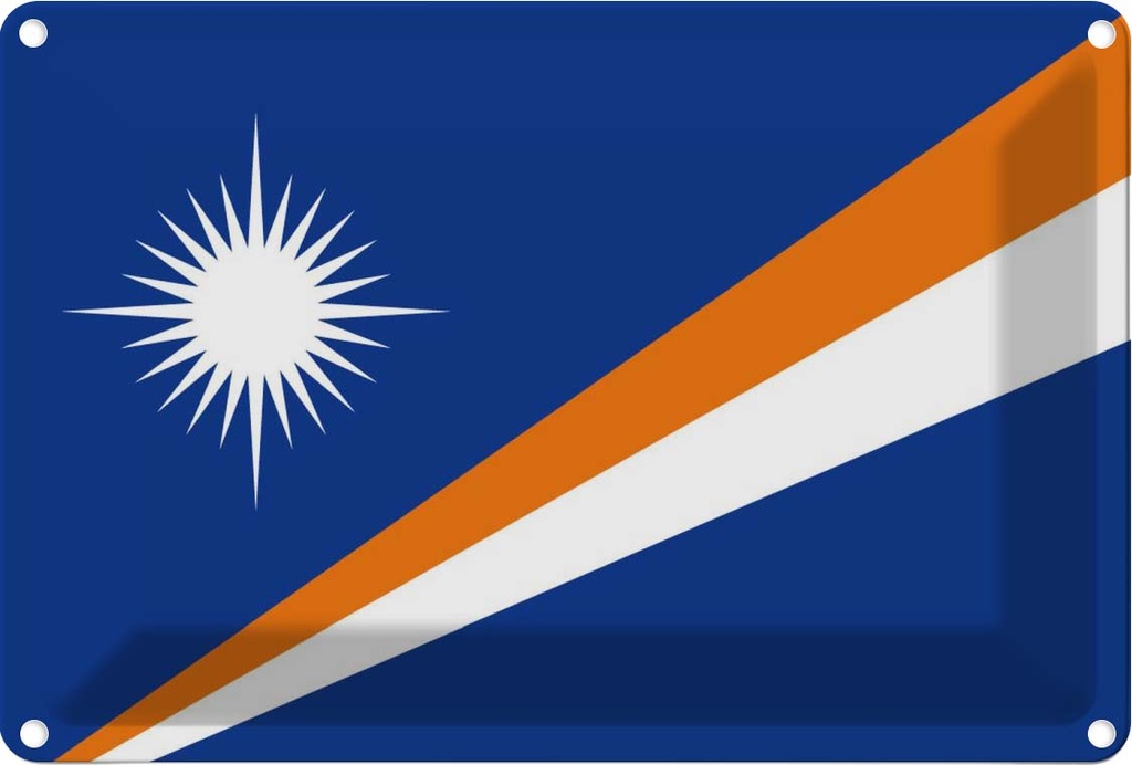 [LA-115406-2030] Blechschild 20x30 cm Marshallinseln Marshall Islands Abenteuer Reisen Flagge Fahne Wappen