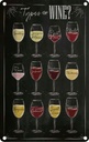 Blechschild 18x12 cm Wein Types Club Alkohol of wine Merlot Rose Essen Trinken Bar