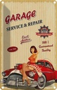 Blechschild 18x12 cm Pinup RGarage Service Repair Auto Pin Up