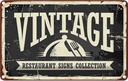 Blechschild 12x18 cm Vintage Restaurant Essen Trinken