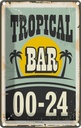 Blechschild 18x12 cm Alkohol Tropical Bar 00-24 Essen Trinken Club