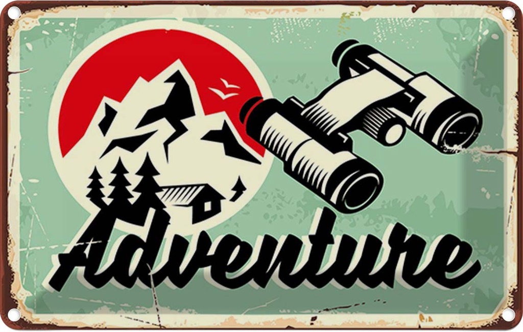 [LA-114791-1812] Blechschild 12x18 cm Adventure Abenteuer Outdoor Reisen