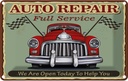 Blechschild 12x18 cm Auto repair full Service Garage Werkstatt