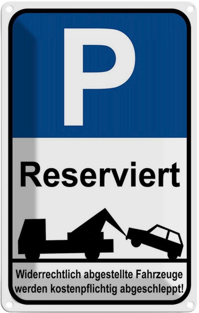 [LA-114813-1812] Blechschild 18x12 cm Parkplatz P reserviert Parkplatzschild