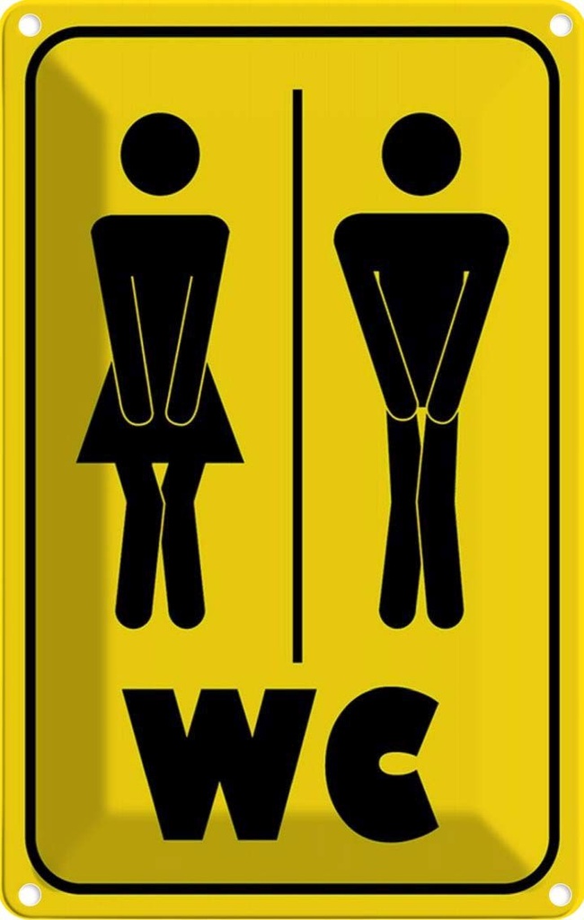 [LA-114827-1812] Blechschild 18x12 cm Piktogramm Toilette Wandbild Geschenk