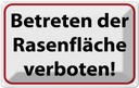 Blechschild 12x18 cm Betreten Rasenfläche verboten Warnschild Hinweisschild Sicherheit Vorsicht