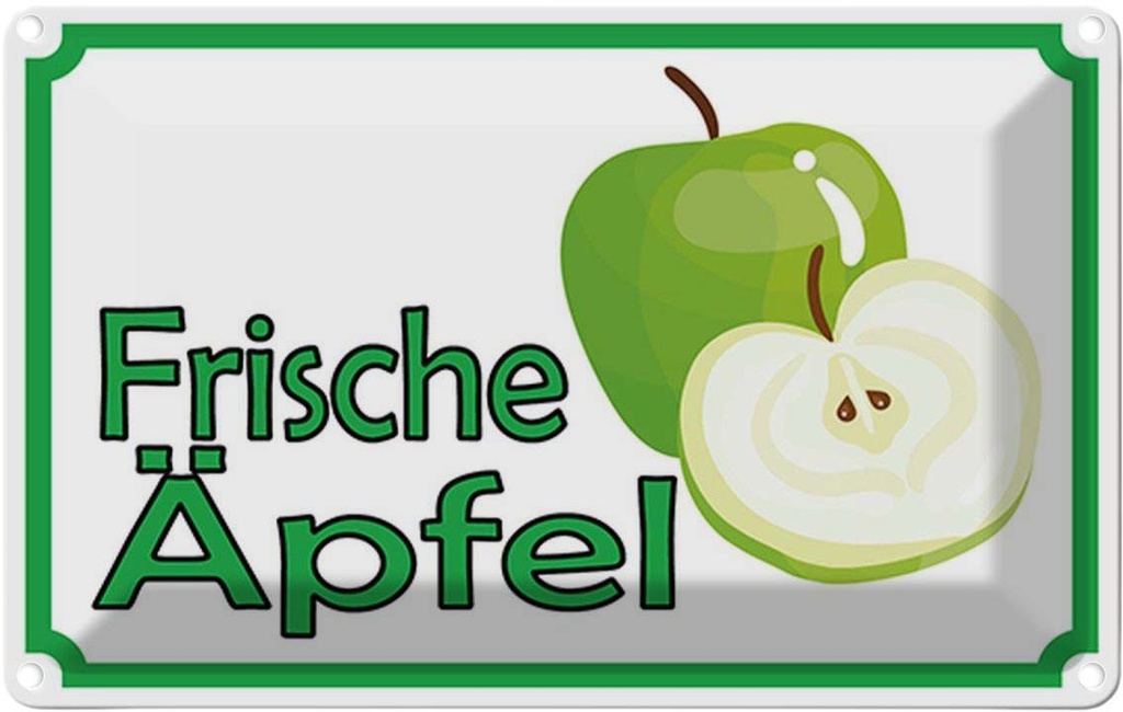 [LA-114942-1812] Blechschild 12x18 cm frische Äpfel Verkauf Hofladen Marktstand Laden Obst Gemüse