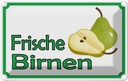 Blechschild 12x18 cm frische Birnen Hofladen Marktstand Laden Obst Gemüse