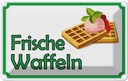 Blechschild 12x18 cm frische Waffeln Verkauf England