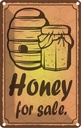 Blechschild 18x12 cm Honey for sale Honig Verkauf Hofladen Marktstand Laden