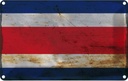 Blechschild 20x30 cm Costa Rica Rost Amerika USA Flagge Fahne Wappen