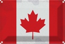 Blechschild 20x30 cm Kanada Canada Vintage Flagge Amerika USA Fahne Wappen