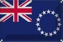 Blechschild 20x30 cm Cookinseln Cook Islands Vintage Flagge Fahne Wappen