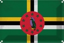 Blechschild 20x30 cm Dominica Vintage Flagge Fahne Wappen
