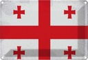 Blechschild 20x30 cm Georgien Georgia Vintage Flagge Fahne Wappen