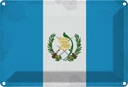 Blechschild 20x30 cm Guatemala Vintage Flagge Fahne Wappen