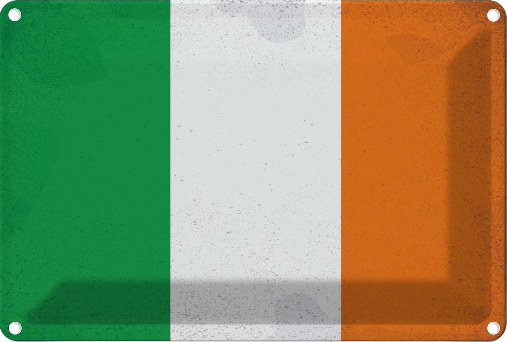 [LA-116097-2030] Blechschild 20x30 cm Irland Ireland Vintage Flagge Fahne Wappen