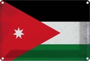 Blechschild 20x30 cm Jordanien Jordan Vintage Flagge Fahne Wappen