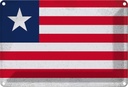 Blechschild 20x30 cm Liberia Vintage Flagge Fahne Wappen
