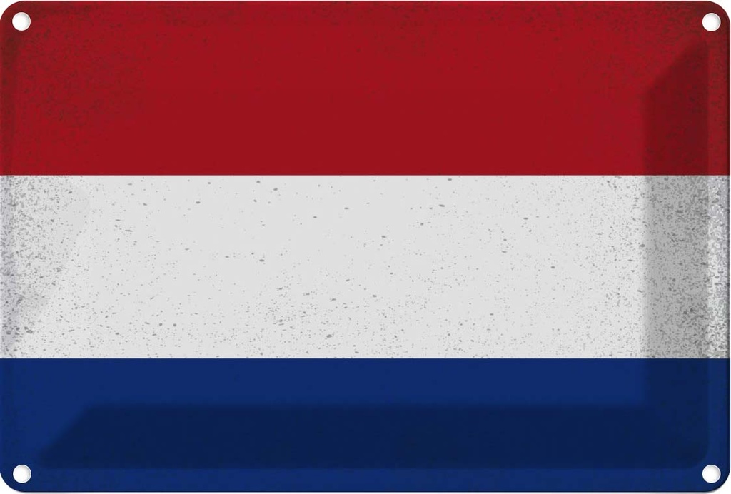 [LA-116142-2030] Blechschild 20x30 cm Niederlande Netherlands Vintage Europa Flagge Fahne Wappen