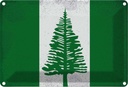 Blechschild 20x30 cm Norfolkinsel Vintage Flagge Fahne Wappen