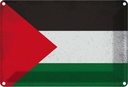Blechschild 20x30 cm Palästina Palestine Vintage Flagge Fahne Wappen