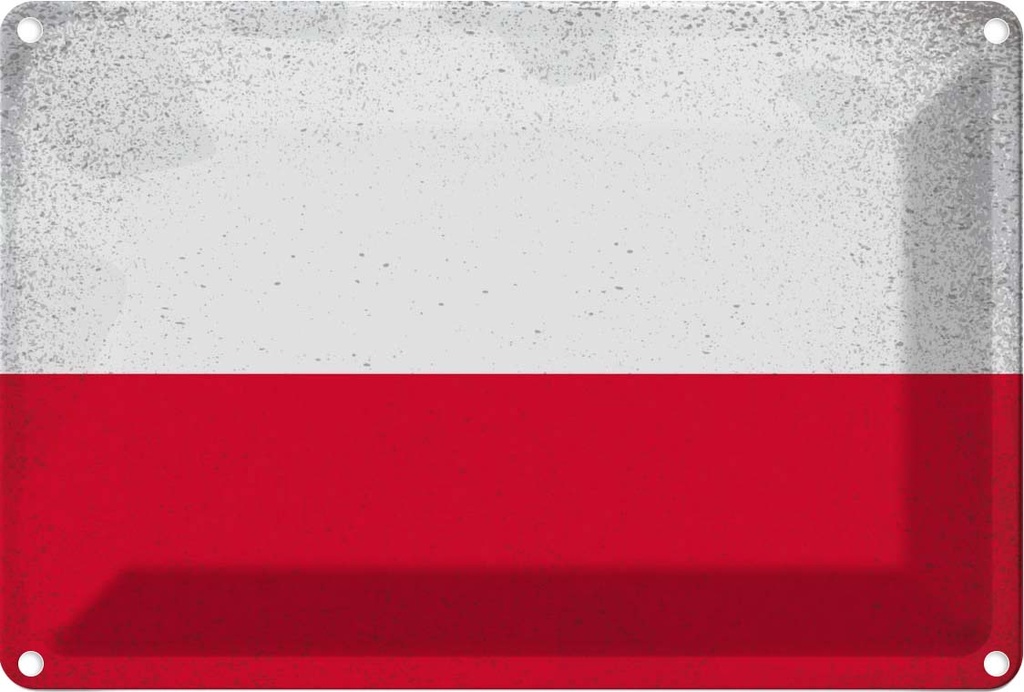 [LA-116162-2030] Blechschild 20x30 cm Polen Poland Vintage Flagge Fahne Wappen