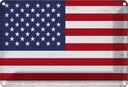 Blechschild 20x30 cm Vereinigte Staaten Vintage Flagge Amerika USA Fahne Wappen