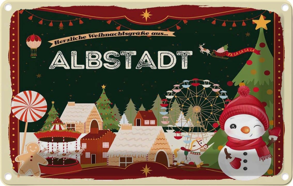 [LA-121576-2030] Blechschild 20x30 cm Weihnachten ALBSTADT